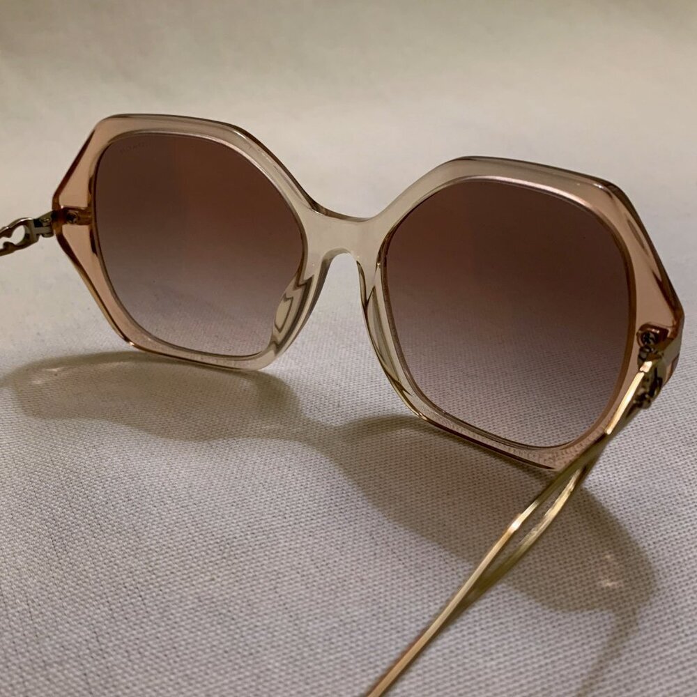 COACH C Hardware Peach Crystal & Gold Sunglasses—Brown Rose Gradient Lenses-NWT - Picture 7 of 10